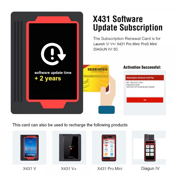 2 Years Update Service for Launch V/ V+/ X431 Pro Mini/ ProS Mini/ DIAGUN IV/ 5C/PAD V/PAD VII