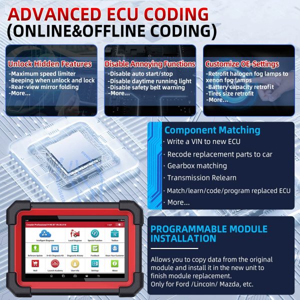 [EU/UK Version] Launch X431 CRP919E BT Car Diagnostic Tool DBScar VII VCI Auto OBD OBD2 Scanner Active Test ECU Coding CANFD DOIP 31+ Reset Services - Image 6