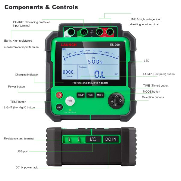 LAUNCH ES200 EV Insulation Resistance Meter Tester - Image 6