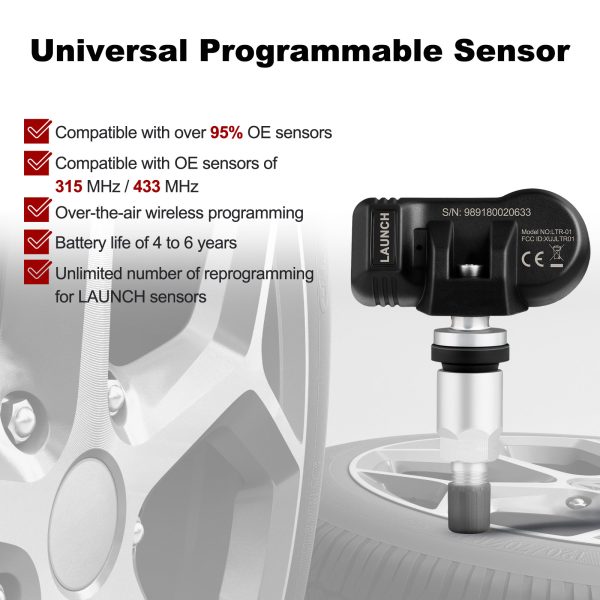 LAUNCH LTR-01 RF Sensor 315MHz & 433MHz TPMS Sensor Tool Metal & Rubber - Image 5