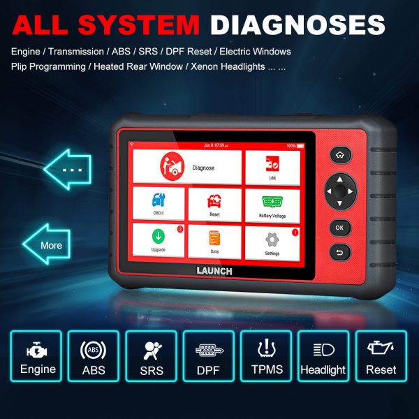 LAUNCH X431 CRP909E OBD2 Car Full System Diagnostic Tool Code Reader Scanner with 15 Reset Service Upgraded Version of CRP909 - Image 7