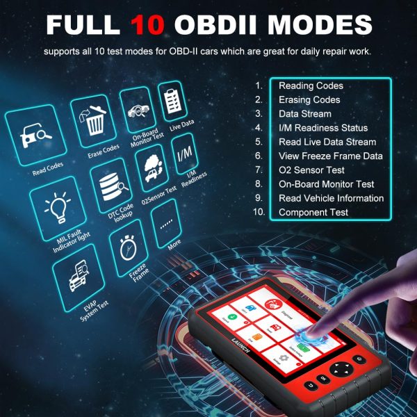 LAUNCH X431 CRP909E OBD2 Car Full System Diagnostic Tool Code Reader Scanner with 15 Reset Service Upgraded Version of CRP909 - Image 10