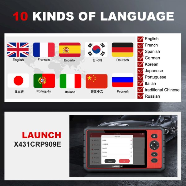 LAUNCH X431 CRP909E OBD2 Car Full System Diagnostic Tool Code Reader Scanner with 15 Reset Service Upgraded Version of CRP909 - Image 8