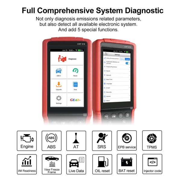 Launch CRP818 Full-System OBD2 Diagnostic Tool for European Cars Free Update Online - Image 9