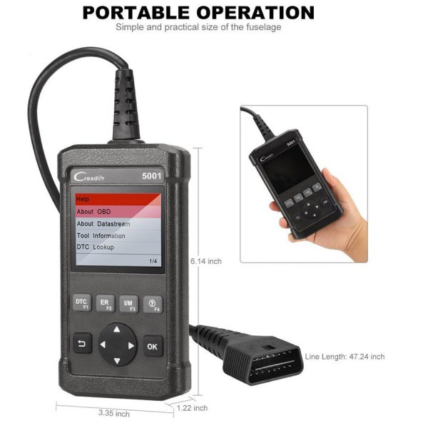 Launch CReader 5001 Code Reader Full OBDII/EOBD Diagnostic Functions Scan Tool - Image 3