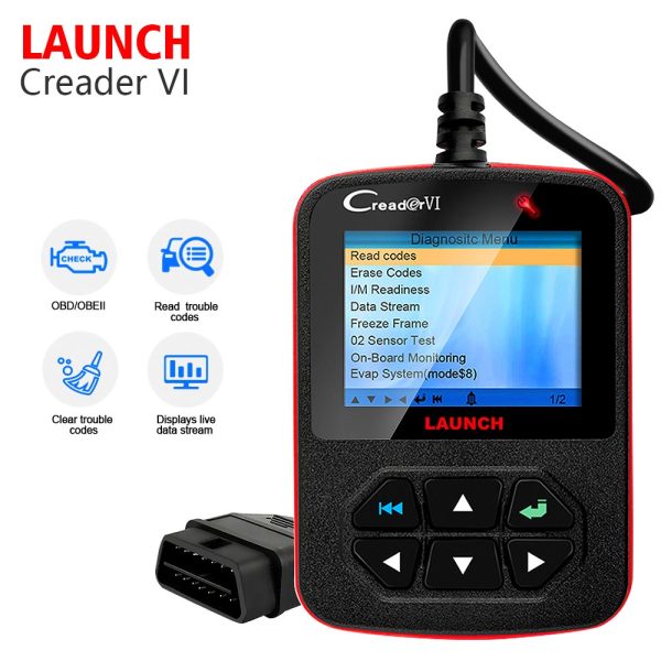 Launch Creader VI Code Reader Code Scanner With Full Color QVGA LCD Screen - Image 4