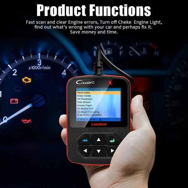 Launch Creader VI Code Reader Code Scanner With Full Color QVGA LCD Screen - Image 5