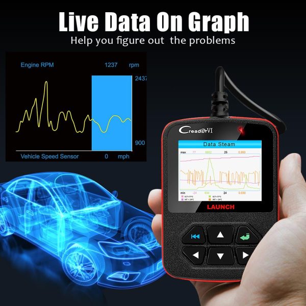 Launch Creader VI Code Reader Code Scanner With Full Color QVGA LCD Screen - Image 7
