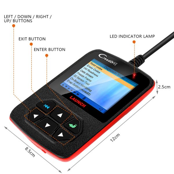 Launch Creader VI Code Reader Code Scanner With Full Color QVGA LCD Screen - Image 8