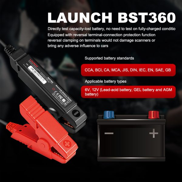 Launch X431 BST360 Bluetooth Battery Tester Used with X-431 PRO GT, X-431 PRO V4.0, X-431 PRO3 V4.0, X-431 PRO5, X-431 PAD V/PAD VII - Image 3