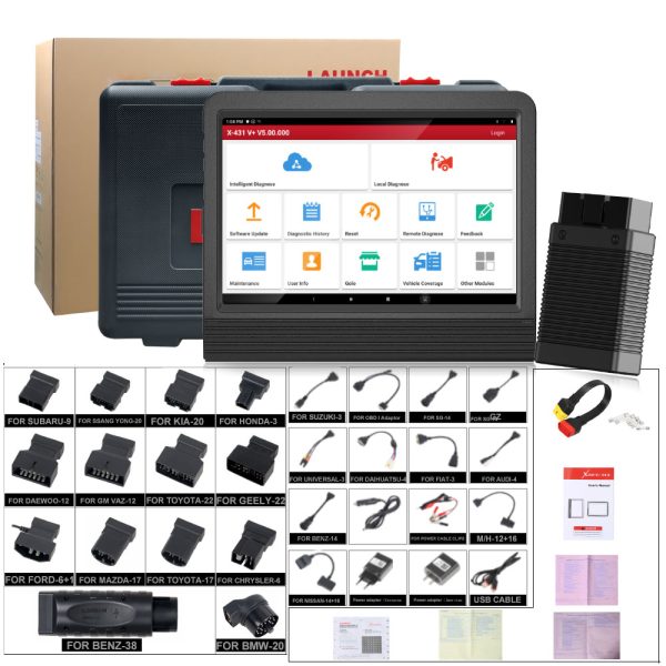 Launch X431 V+ 4.0 Wifi/Bluetooth 10.1inch Tablet with HD3 Ultimate Adapter Work on 12V & 24V Cars and Trucks - Image 9