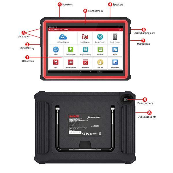 LAUNCH X431 PRO3S Plus 10.1' Car Diagnostic Tools Auto OBD2 OBD Full System Scanner TPMS ECU Coding Active Test pk X431 PRO V - Image 4