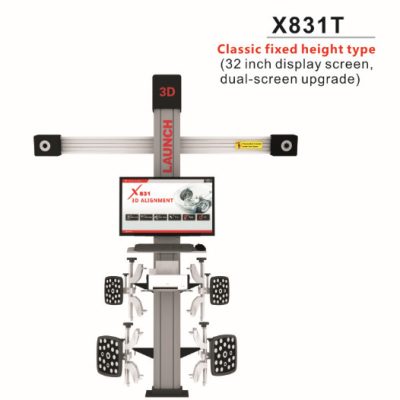 Original LAUNCH X831T 3D 4-Post Car Alignment Lifts Platform Classic Fixed Height Type 32inch Display Screen Dual-Screen Upgrade