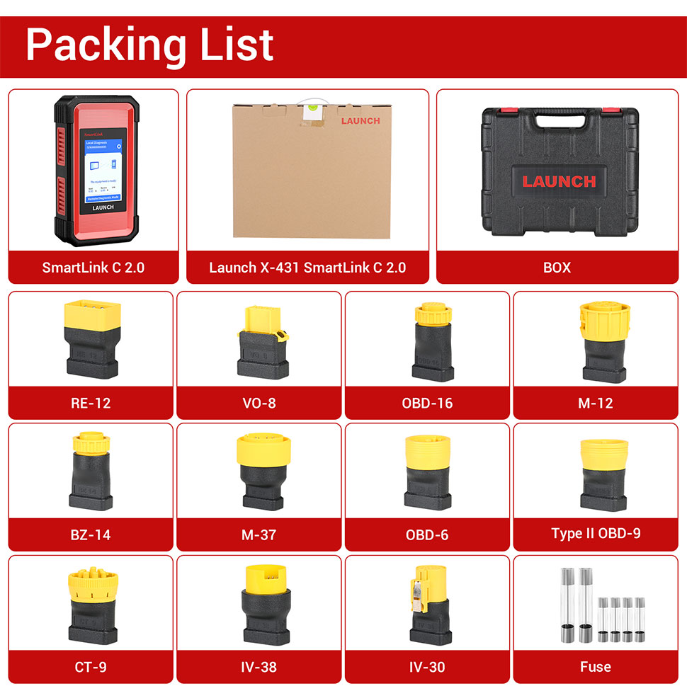 Launch X431 SmartLink C 2.0 package list