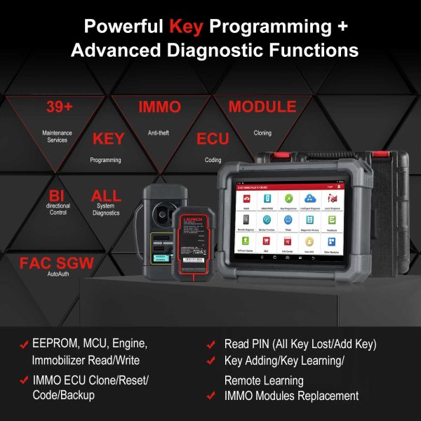 2025 Launch X431 IMMO Plus Key Programmer 3-in-1 IMMO Clone Diagnostics Functions Global Version Supports MQB RH850 BMW BDC2 Add Key - Image 7