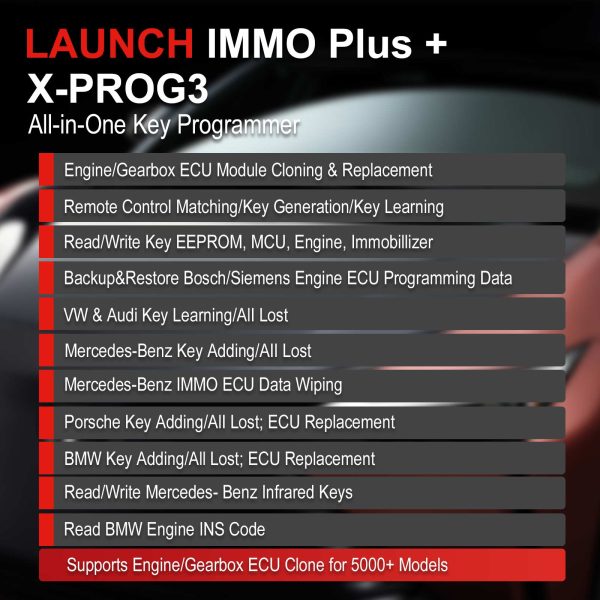 2025 Launch X431 IMMO Plus Key Programmer 3-in-1 IMMO Clone Diagnostics Functions Global Version Supports MQB RH850 BMW BDC2 Add Key - Image 11